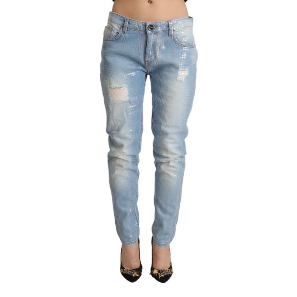 PINKO Blue Denim Straight-Leg Jeans